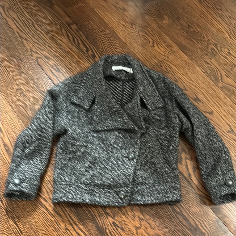 IRO Black and White Textured Wool Jacket